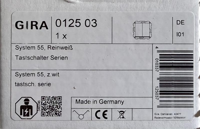 Artikelbild 1 des Artikels “Gira 0125 03 Tastschalter Serien rw “