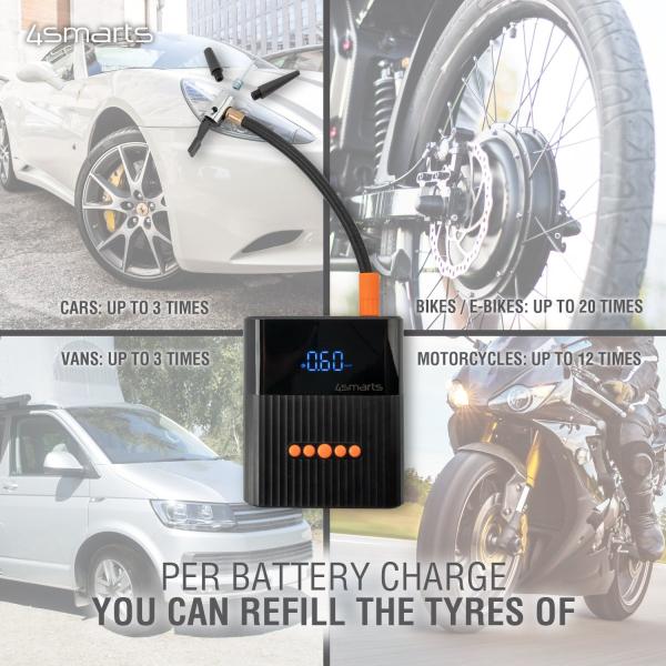 Artikelbild 4 des Artikels “4Smarts Jump Starter Powerbank PitStop+ 8800mAh mit Kompressor und Taschenlampe schwarz “