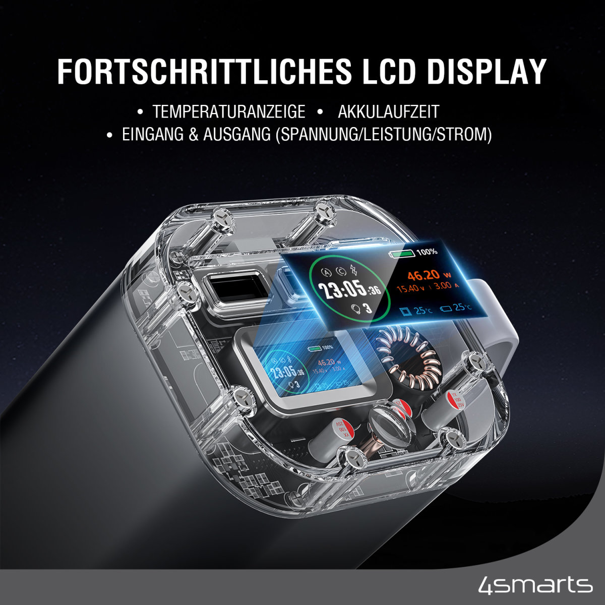 Artikelbild 8 des Artikels “4Smarts Powerbank Lucid Ultra 40000mAh 100W grau “